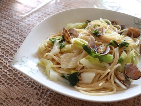 酒蒸しが大変身！【あさりとキャベツの和風パスタ】